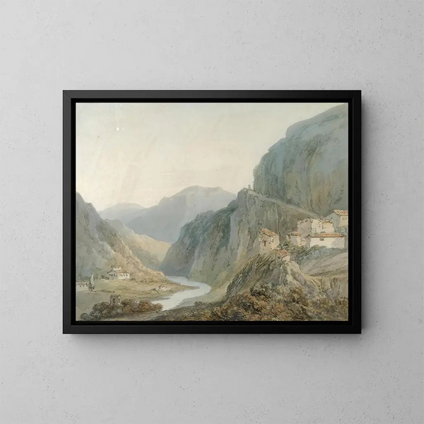 Ascensión hacia la cascada de Terni - Joseph Mallord William Turner — cuadro enmarcado en la pared