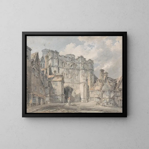 Puerta de la iglesia Cristo en Canterbury - Joseph Mallord William Turner — cuadro enmarcado en la pared