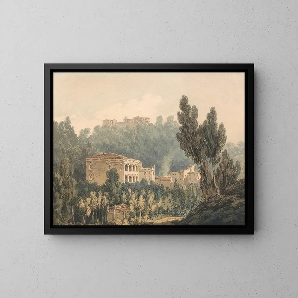 In the valley near Vietri - Joseph Mallord William Turner — framed artwork on a wall