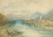 View of Lake Thun from the opposite side of Scherzligen with Schadau Castle and Niesen in the distance, Switzerland - Joseph Mallord William Turner — artwork view