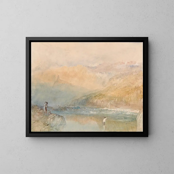 sobre el río Mosela cerca de Traben-Trarbach - Joseph Mallord William Turner — cuadro enmarcado en la pared