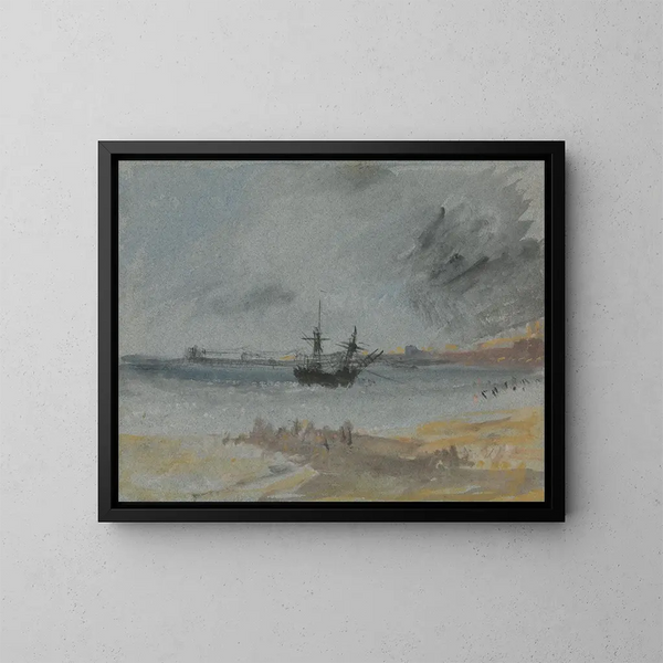 Naufragio en Brighton - Joseph Mallord William Turner — cuadro enmarcado en la pared