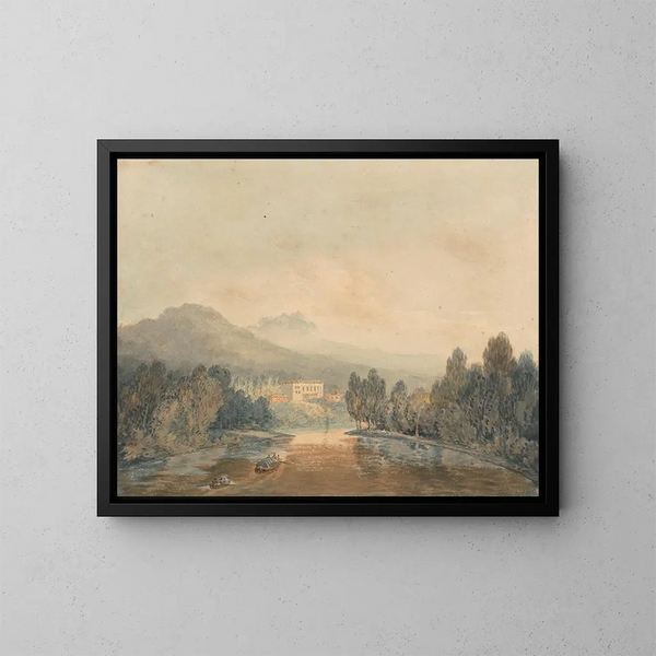 Villa Salviati on the Arno - Joseph Mallord William Turner — framed artwork on a wall