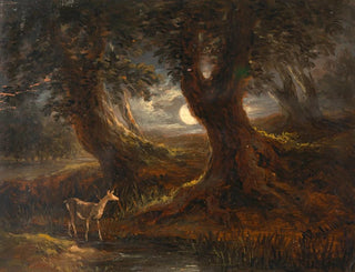 Joseph Mssmer - Waldpartie bei Mondlicht.webp