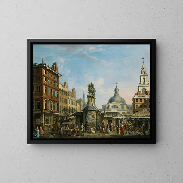 Vista del mercado bursátil de Londres - Joseph Nickolls — cuadro enmarcado en la pared