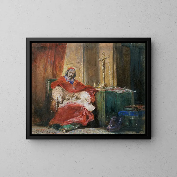Cardinal de Richelieu - Joseph Nicolas Robert-Fleury — cuadro enmarcado en la pared