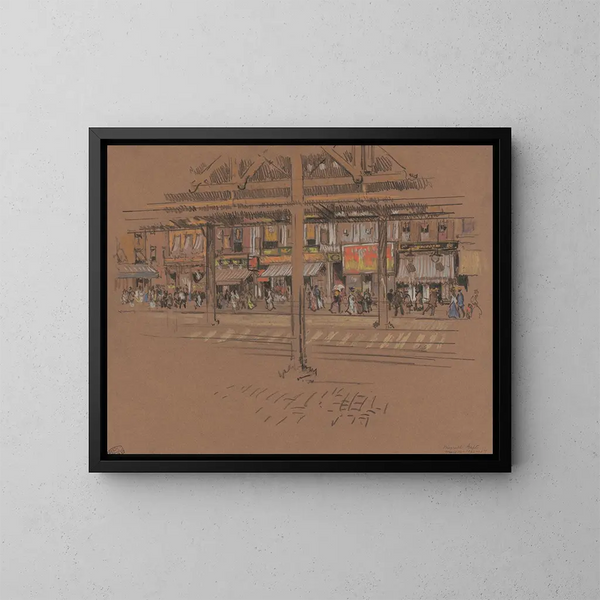 Avenue du Sixième - Joseph Pennell — framed artwork on a wall