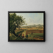 Vista de las señorías del castillo de Emmersdorf y de Rothenhof con la abadía de Melk al fondo - Joseph Rebell — cuadro enmarcado en la pared