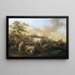Paisaje con ganado pastando - Joseph Roos el Viejo — cuadro enmarcado en la pared