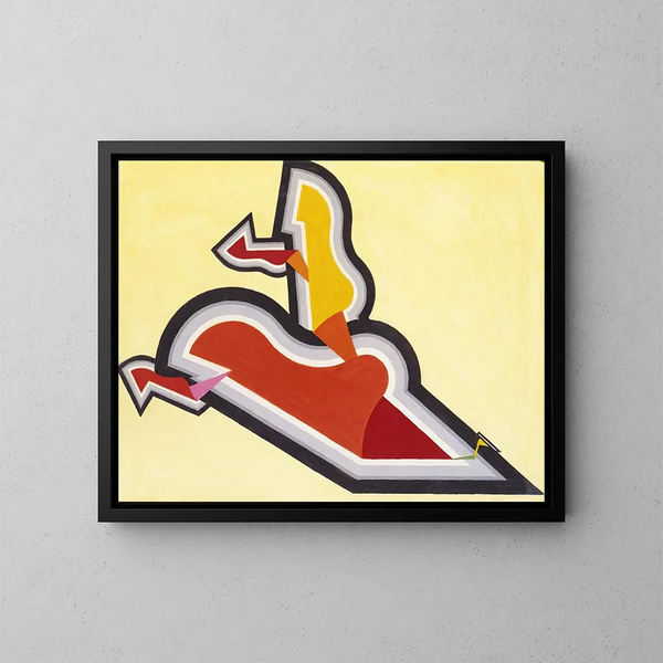Estudio en ritmo rojo y oro - Joseph Schillinger — cuadro enmarcado en la pared