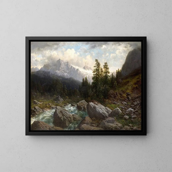 Atmosphère orageuse dans les Alpes bernoises - Joseph Schoyerer — cuadro enmarcado en la pared
