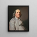 Retrato de Benjamin Franklin - Joseph Siffred Duplessis — cuadro enmarcado en la pared