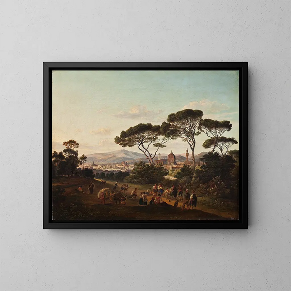 Vista de Florencia - Joseph Steingrübel — cuadro enmarcado en la pared