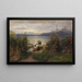 Jardín de flores y pescadores en la isla de las Mujeres - Joseph Wopfner — cuadro enmarcado en la pared