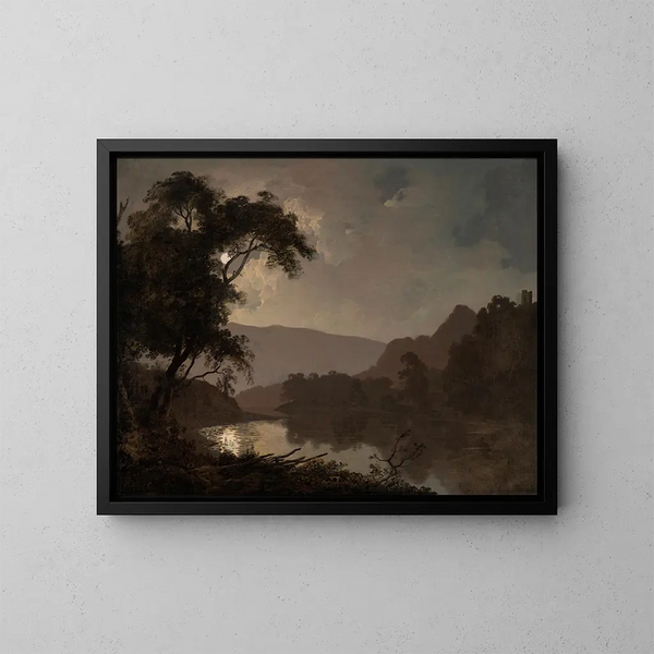 Un paisaje au clair de lune - Joseph Wright de Derby — cuadro enmarcado en la pared