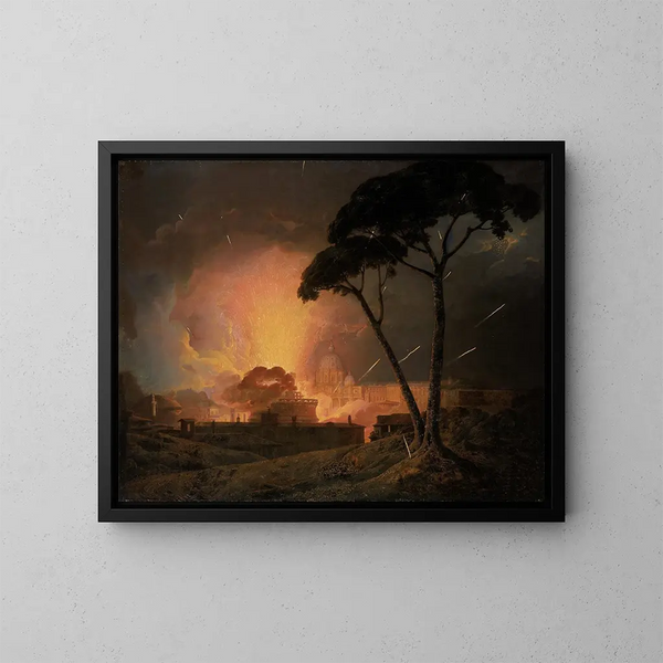 La Girandole anual en el Castel Sant'Angelo en Roma - Joseph Wright de Derby — cuadro enmarcado en la pared