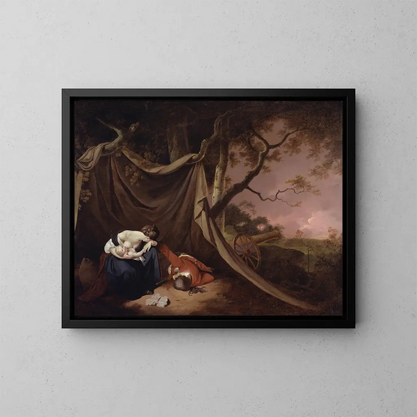 El Soldado muerto - Joseph Wright de Derby — cuadro enmarcado en la pared