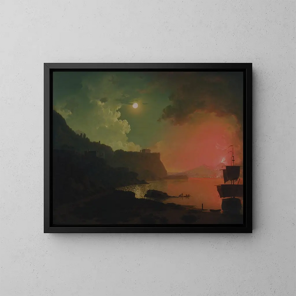 Vesubio visto desde Posillipo - Joseph Wright de Derby — cuadro enmarcado en la pared