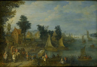 Joseph van Bredael - Village on the Bank of a River.webp