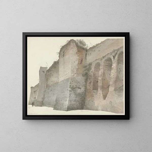 The Aurélien Wall in Rome - Josephus Augustus Knip — framed artwork on a wall
