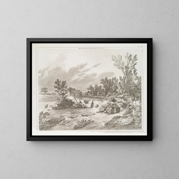 El embalse de Bolling cerca de Peterburgh, Virginia - Joshua Shaw — cuadro enmarcado en la pared
