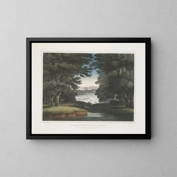 Caídas de Saint-Antoine en el Mississippi - Joshua Shaw — cuadro enmarcado en la pared