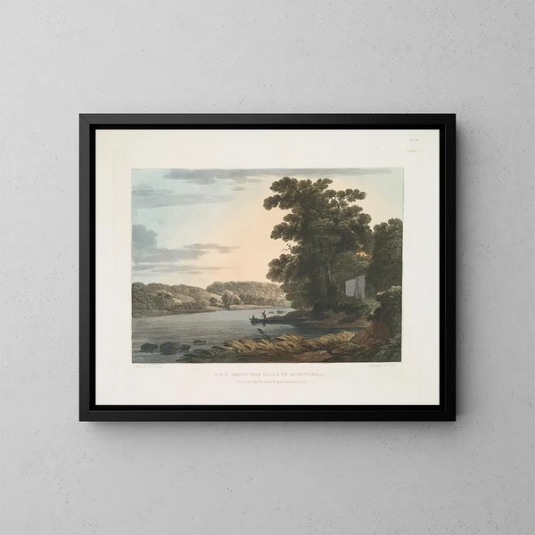 Vista sobre las cataratas de Schuylkill - Joshua Shaw — cuadro enmarcado en la pared