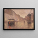 a street in Budapest under the rain - József Kerekes — framed artwork on a wall