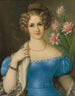 Retrato de una joven con vestido azul - Jozef Ginovský — vista de la obra
