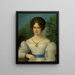 Retrato de una joven con vestido blanco - Jozef Ginovský — cuadro enmarcado en la pared