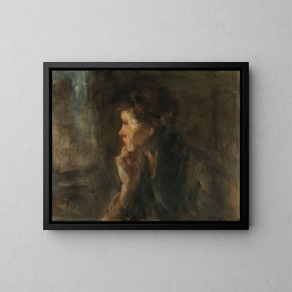 Meditación - Jozef Israëls — cuadro enmarcado en la pared