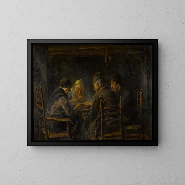 Los comedores de patatas - Jozef Israëls — cuadro enmarcado en la pared