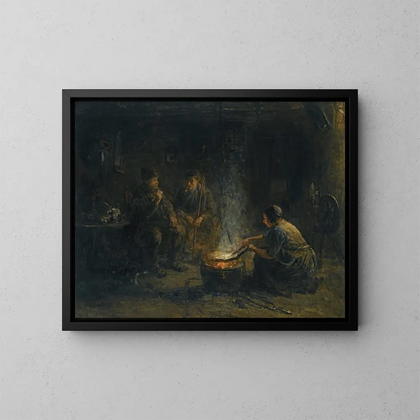 Preparación de la comida - Jozef Israëls — cuadro enmarcado en la pared
