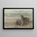Young girl of the fisher on the beach - Jozef Israëls — framed artwork on a wall