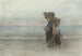 Mujer con niño caminando en la playa - Jozef Israëls — vista de la obra