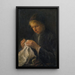 Mujer cosiendo - Jozef Israëls — cuadro enmarcado en la pared