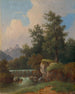 Paisaje con castillo y presa - Jozef Jon — vista de la obra