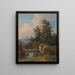 Paisaje con castillo y presa - Jozef Jon — cuadro enmarcado en la pared