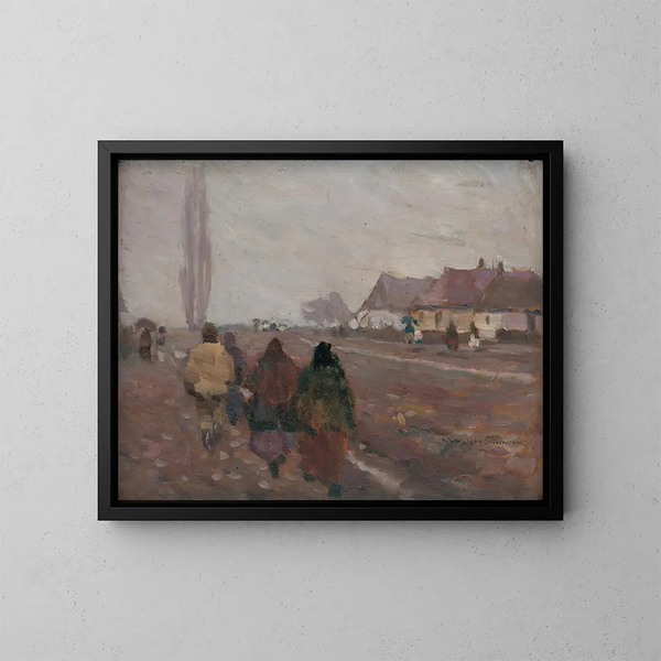 Sobre la ruta del mercado de Michalovice - Jozef Teodor Mousson — cuadro enmarcado en la pared