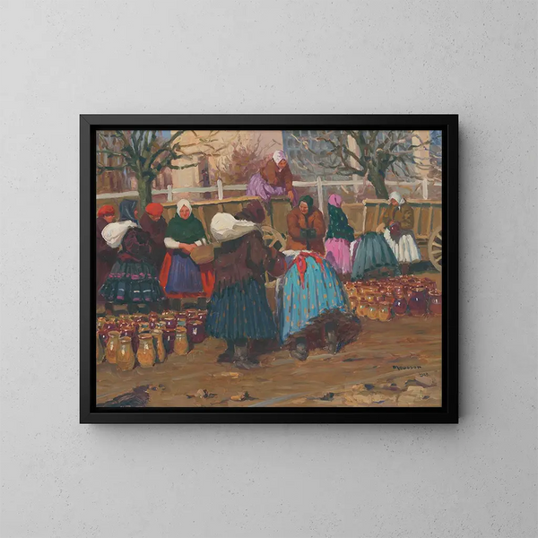 Mercado de las macetas - Jozef Teodor Mousson — cuadro enmarcado en la pared