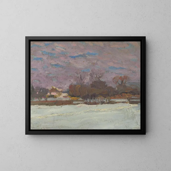 Jardín de artista en invierno - Jozef Teodor Mousson — cuadro enmarcado en la pared