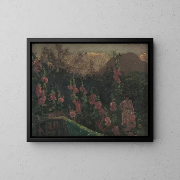 En el jardín - Jozef Teodor Mousson — cuadro enmarcado en la pared