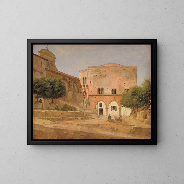 El mercado en Priverno - Jørgen Roed — cuadro enmarcado en la pared
