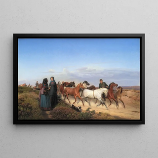 Jrgen Sonne - Jyske Farmers On Their Way Home From Market With Their Horses.webp