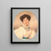 Dama con vestido blanco - Joseph Bordes — cuadro enmarcado en la pared
