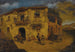 Scene of a street in Granada with a donkey and chickens - Juan Dios del Valle — artwork view