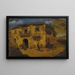 Scene of a street in Granada with a donkey and chickens - Juan Dios del Valle — framed artwork on a wall