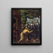 Abraham y los tres ángeles - Juan Fernández de Navarrete — cuadro enmarcado en la pared