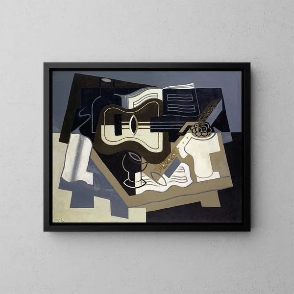 Guitarra y clarinete - Juan Gris — cuadro enmarcado en la pared