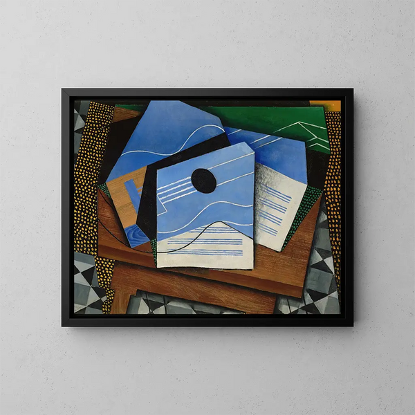 Guitarra sobre una mesa - Juan Gris — cuadro enmarcado en la pared